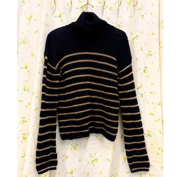 A.L.C Elisa‎ Metallic Stripe Turtleneck Sweater XS Worn on TV Bella Thorne - Picture 2 of 5